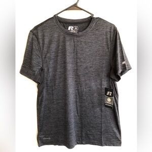 RUSSELL Mens Dri Power 360 T-Shirt Size Medium 38-40 Charcoal Black Underarm